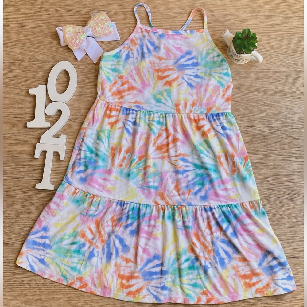 NEW Cat & Jack Tie Dye Tiered Dress